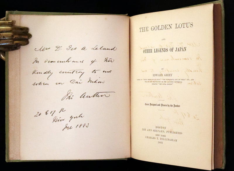 1883 Rare Signed First Edition ~ The Golden Lotus and Other Legends of Japan by Edward Greey.