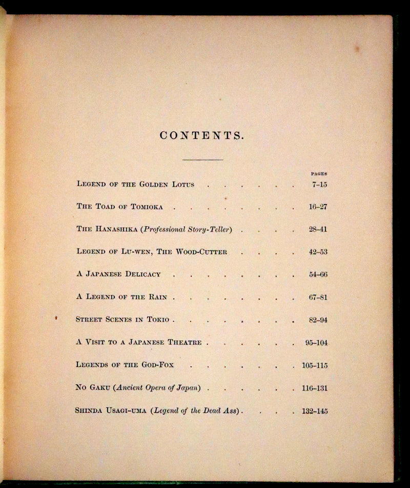 1883 Rare Signed First Edition ~ The Golden Lotus and Other Legends of Japan by Edward Greey.