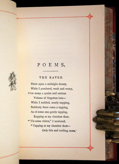 1890 Rare Book - Poems by Edgar Allan Poe including The Raven, Annabel Lee, and many more.