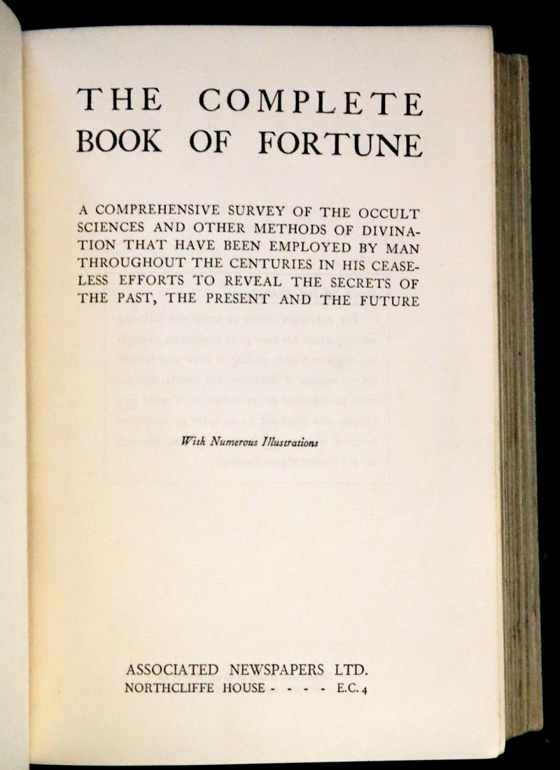 1935 Rare Book - The Complete Book of Fortune A Comprehensive Survey Of The Occult Sciences & Other Methods Of Divination.