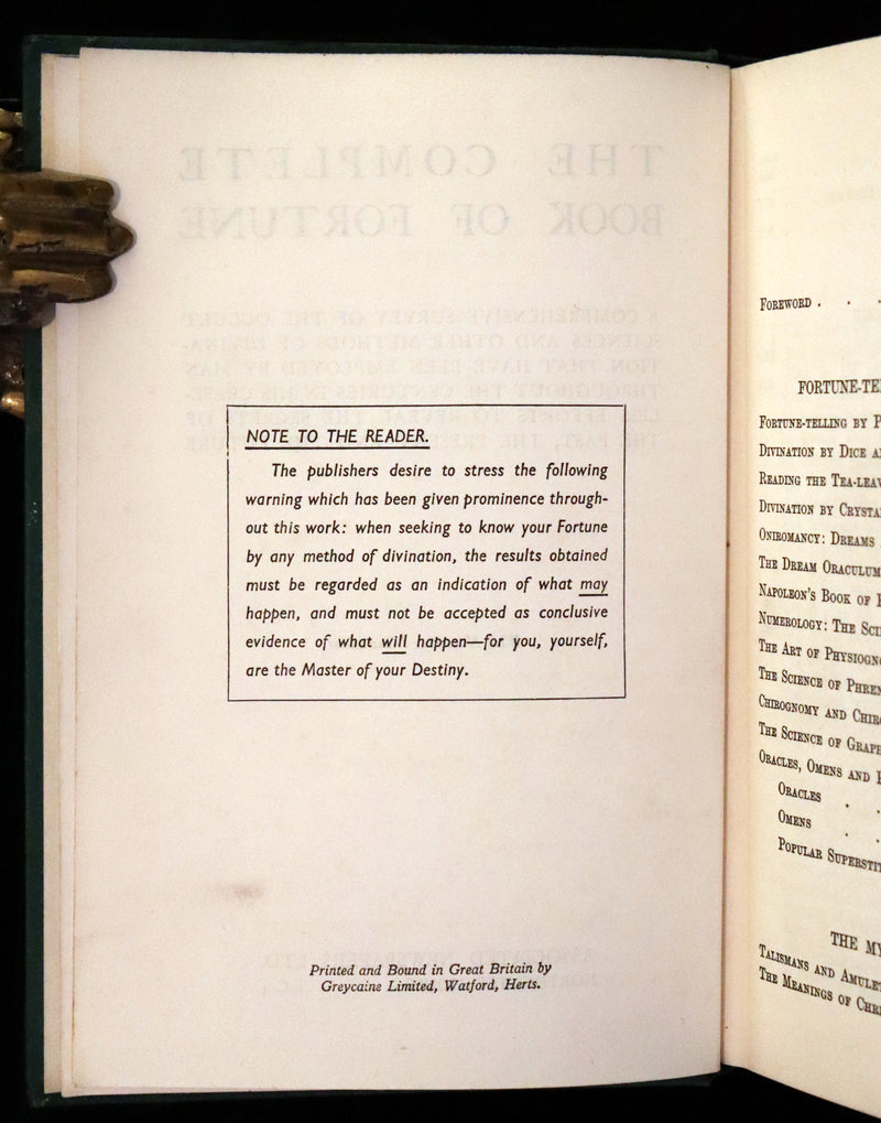 1935 Rare Book - The Complete Book of Fortune A Comprehensive Survey Of The Occult Sciences & Other Methods Of Divination.