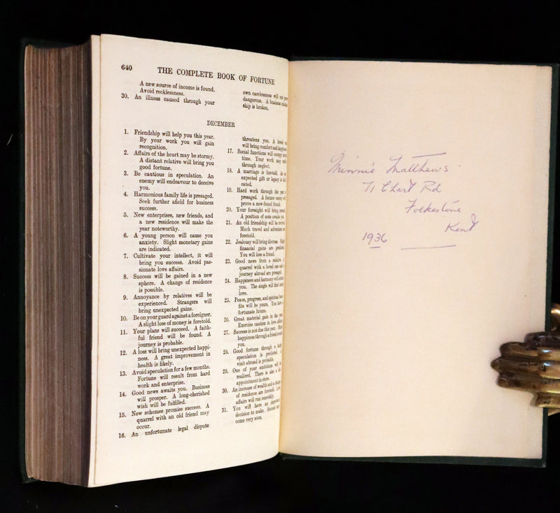 1935 Rare Book - The Complete Book of Fortune A Comprehensive Survey Of The Occult Sciences & Other Methods Of Divination.