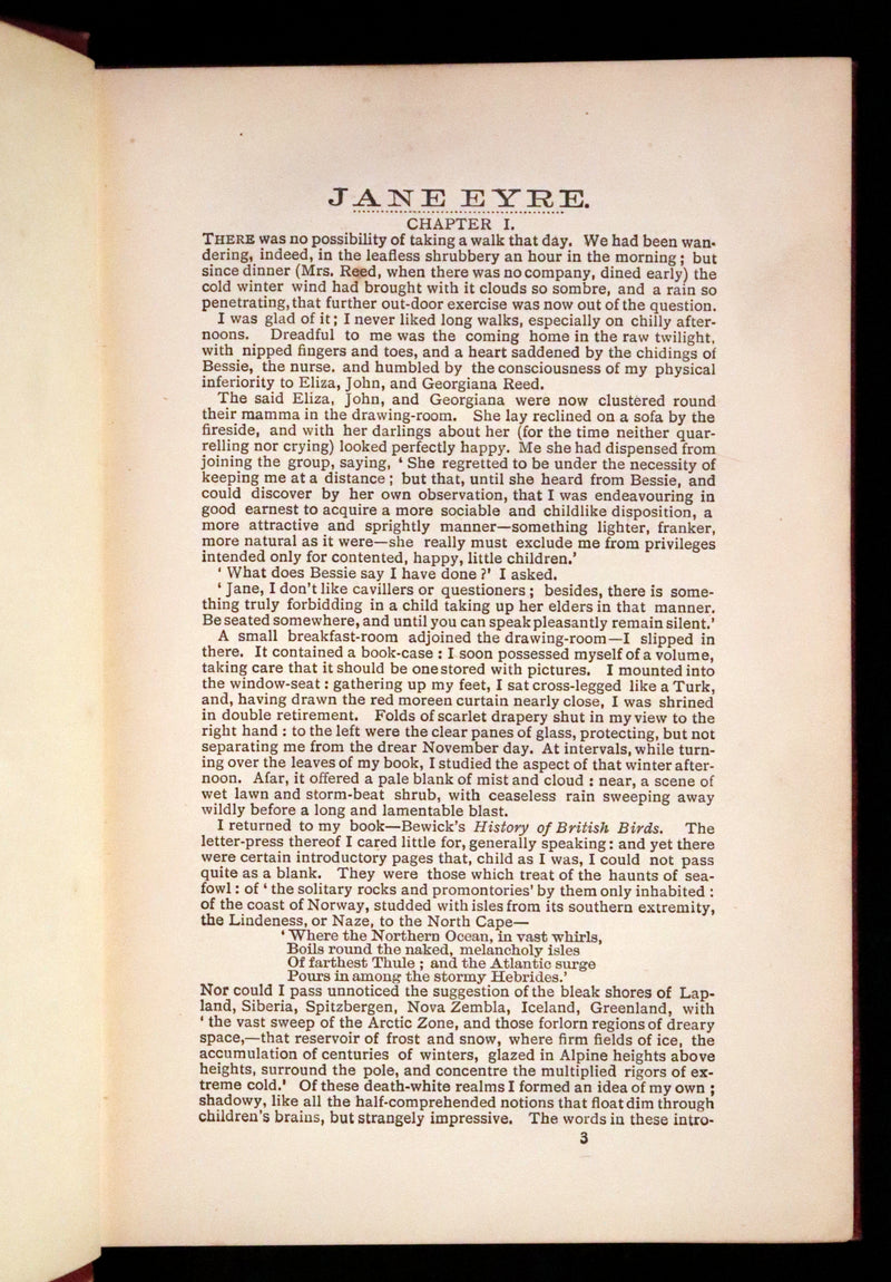 1895 Rare Victorian Edition - Jane Eyre. An Autobiography by Currer Bell (Charlotte Brontë).