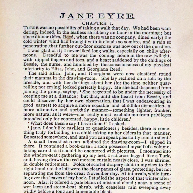 1895 Rare Victorian Edition - Jane Eyre. An Autobiography by Currer Bell (Charlotte Brontë).