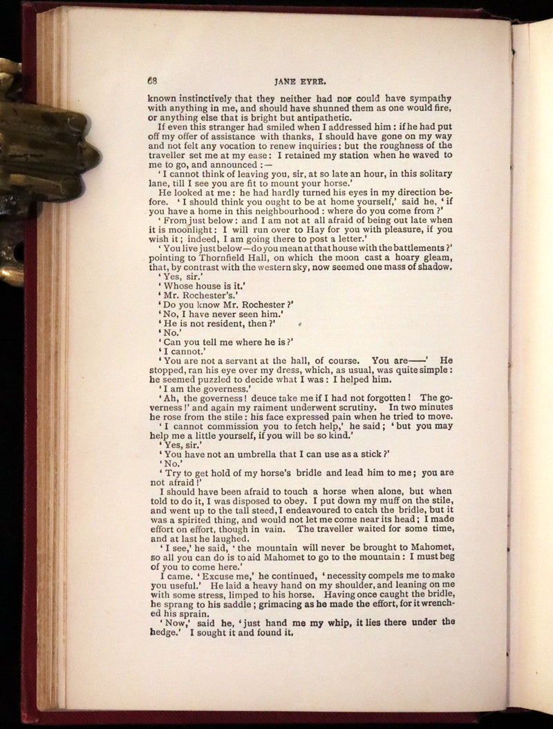1895 Rare Victorian Edition - Jane Eyre. An Autobiography by Currer Bell (Charlotte Brontë).