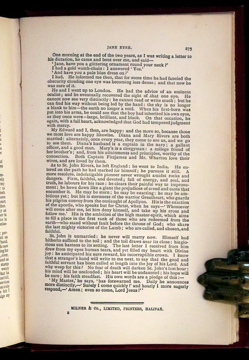 1895 Rare Victorian Edition - Jane Eyre. An Autobiography by Currer Bell (Charlotte Brontë).