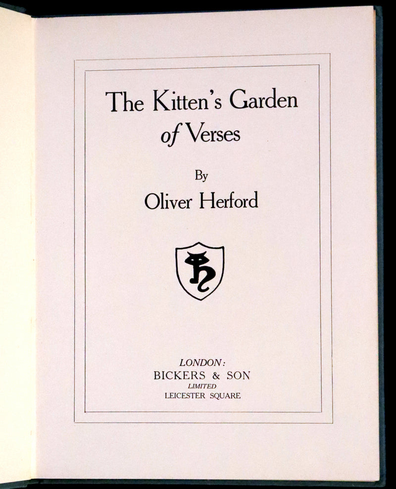 1911 Scarce First Edition with Dustjacket - The Kitten's Garden of Verses by Oliver Herford.