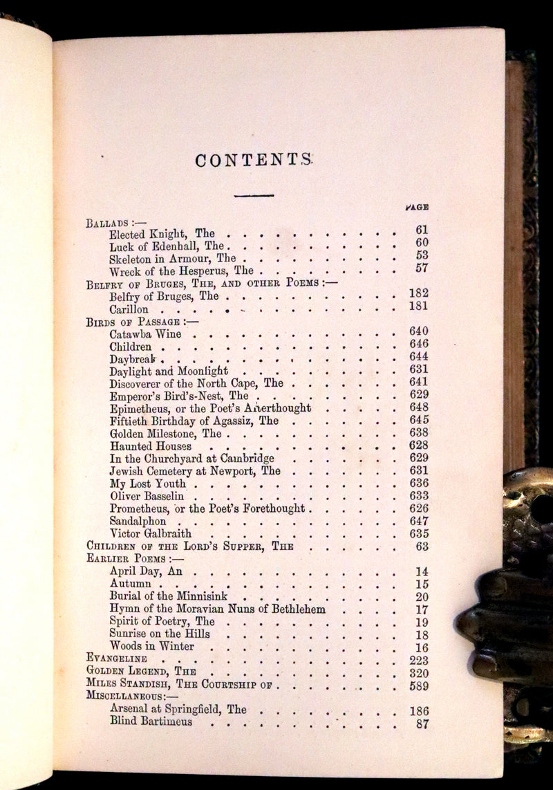 1860 Rare Victorian Book - The Poetical Works of Longfellow Illustrated by Sir John Gilbert.