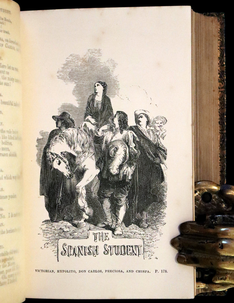 1860 Rare Victorian Book - The Poetical Works of Longfellow Illustrated by Sir John Gilbert.