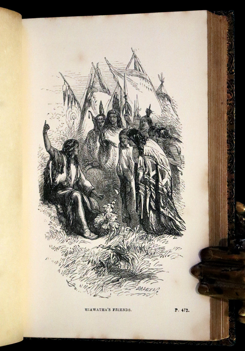 1860 Rare Victorian Book - The Poetical Works of Longfellow Illustrated by Sir John Gilbert.