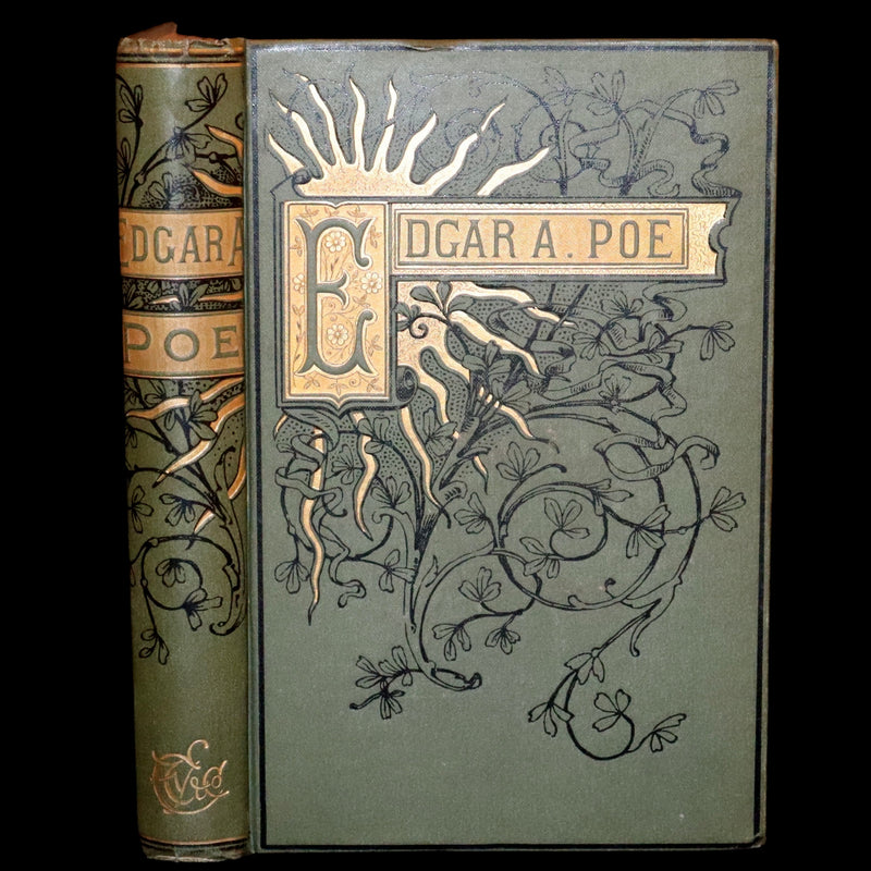1882 Rare Book - Poems by Edgar Allan Poe with Memoir (The Raven, Lenore,...). Illustrated.