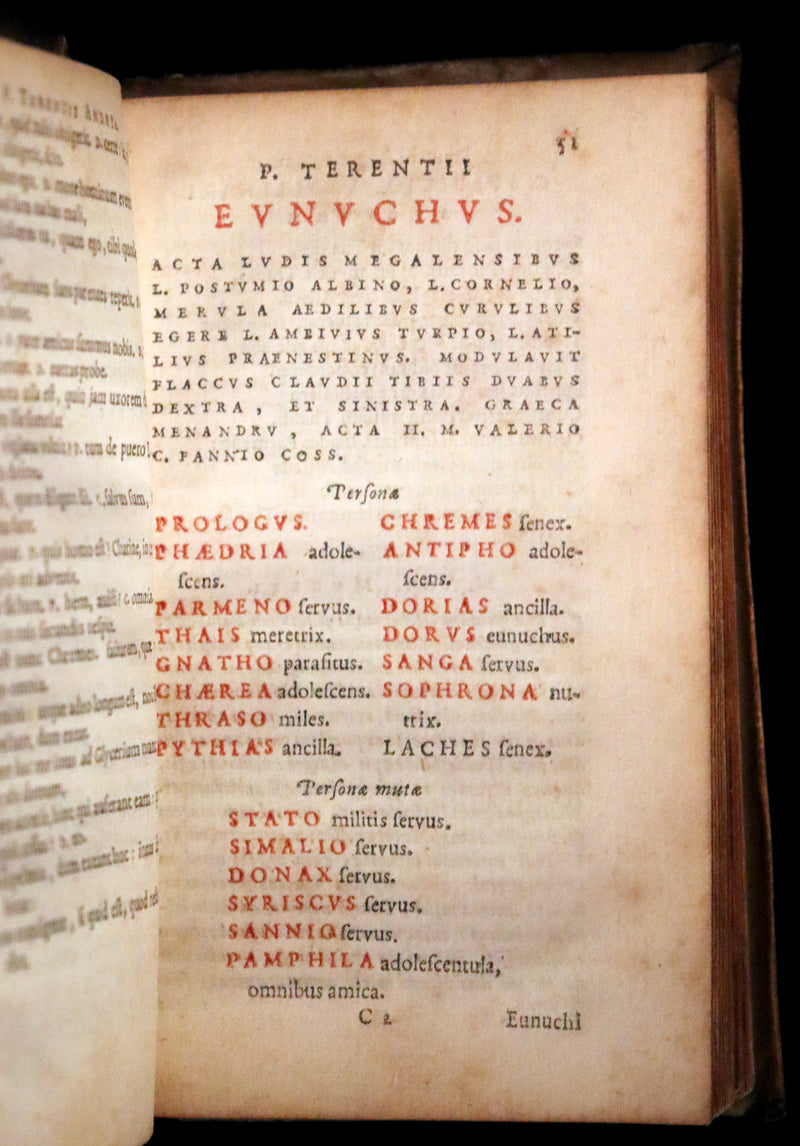 1635 Rare Latin Book - Terence's Comedies - Publii Terentii Comœdiæ Sex: Ex Recensione Heinsiana.