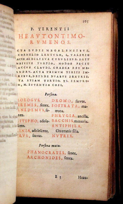 1635 Rare Latin Book - Terence's Comedies - Publii Terentii Comœdiæ Sex: Ex Recensione Heinsiana.