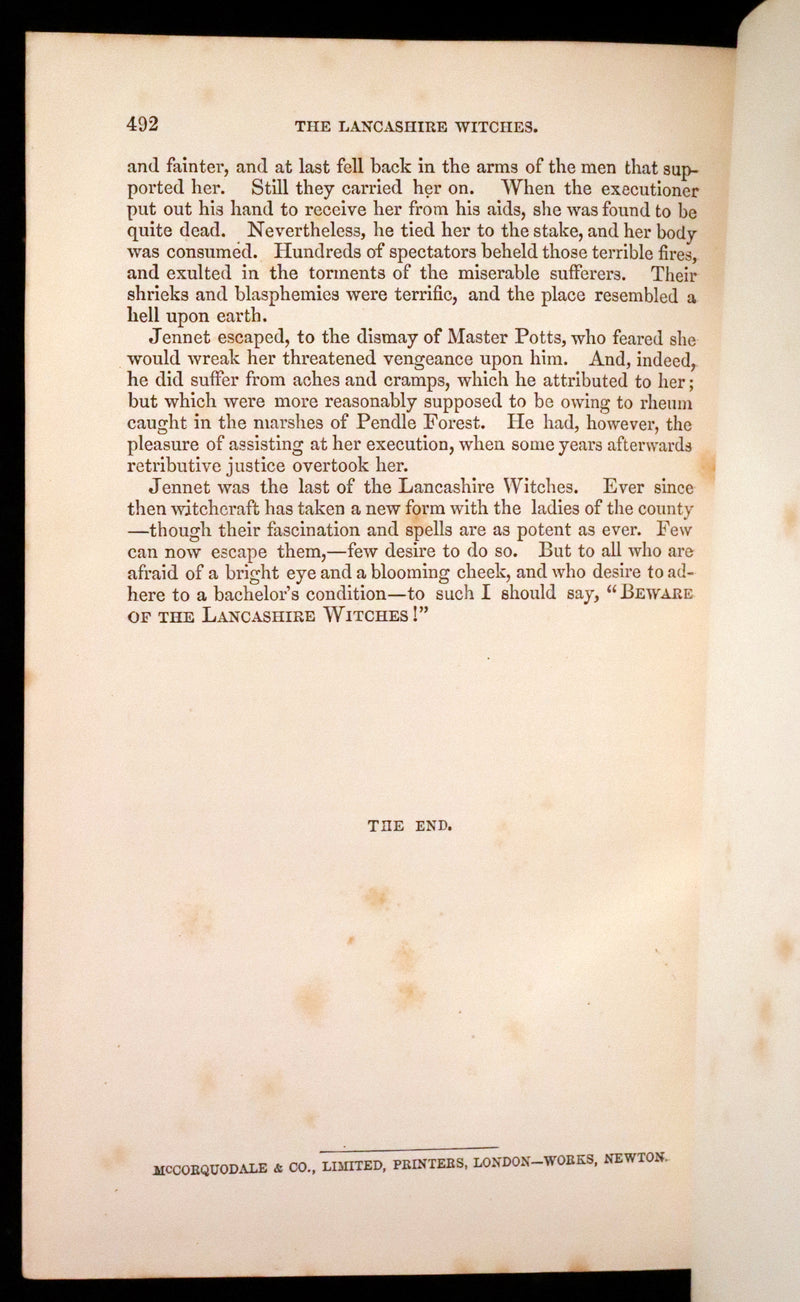 1882 Rare Illustrated Edition - The Lancashire Witches. A Romance Of Pendle Forest.