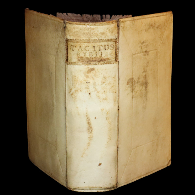 1687 Rare Latin Vellum Book - Tacitus Works on Roman Empire's Society, and Military Affairs