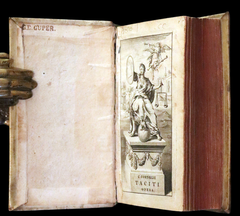 1687 Rare Latin Vellum Book - Tacitus Works on Roman Empire's Society, and Military Affairs