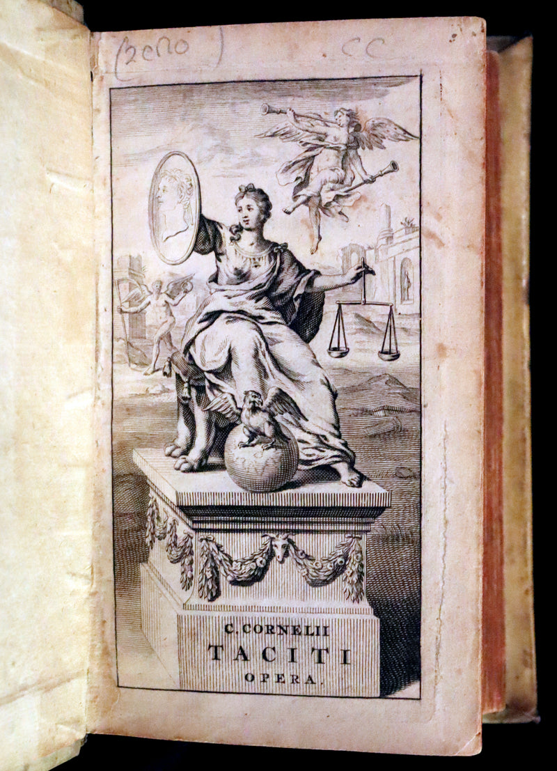 1687 Rare Latin Vellum Book - Tacitus Works on Roman Empire's Society, and Military Affairs
