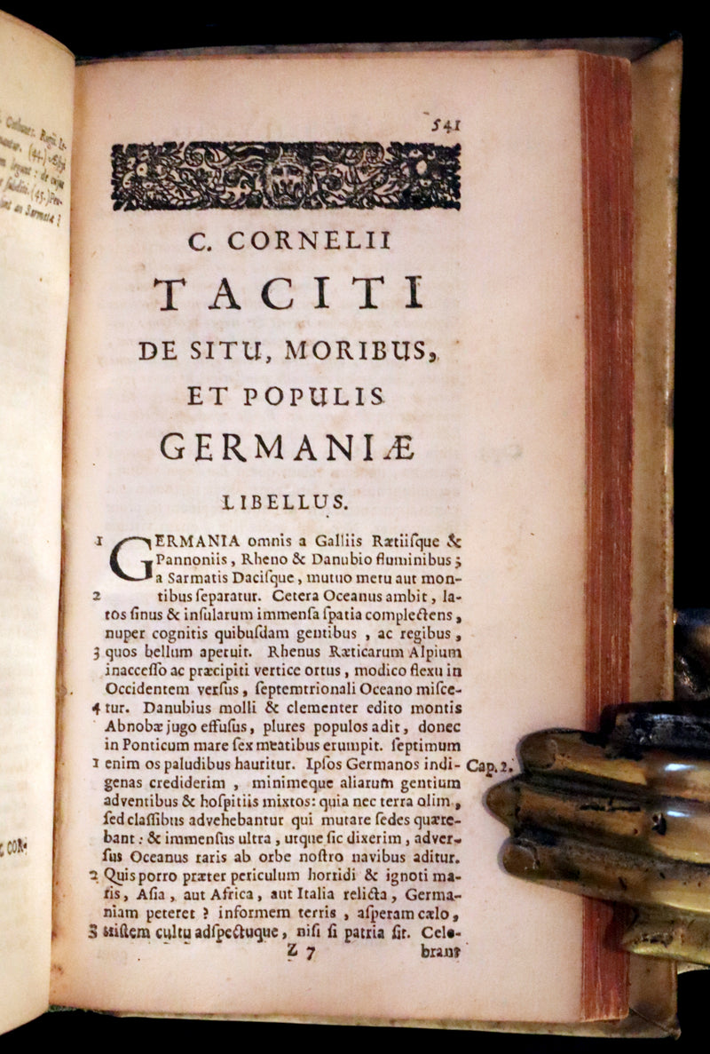 1687 Rare Latin Vellum Book - Tacitus Works on Roman Empire's Society, and Military Affairs
