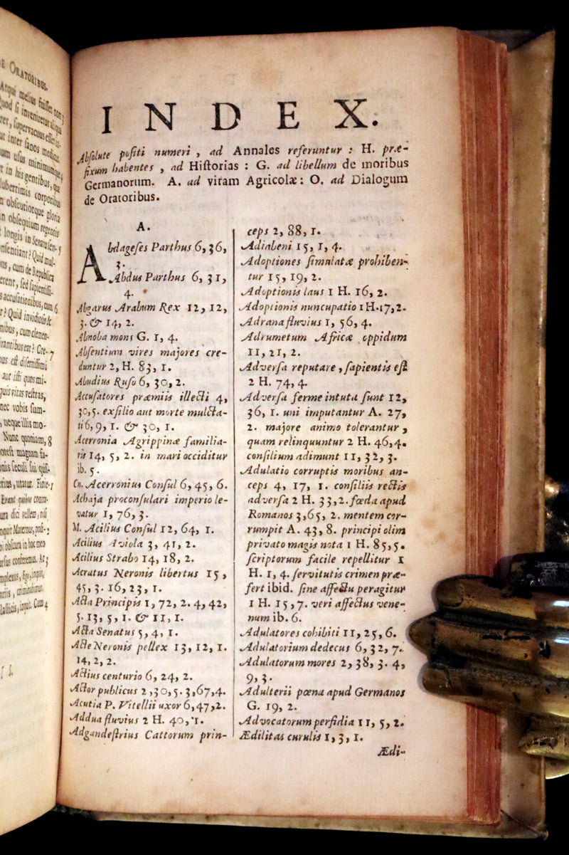 1687 Rare Latin Vellum Book - Tacitus Works on Roman Empire's Society, and Military Affairs