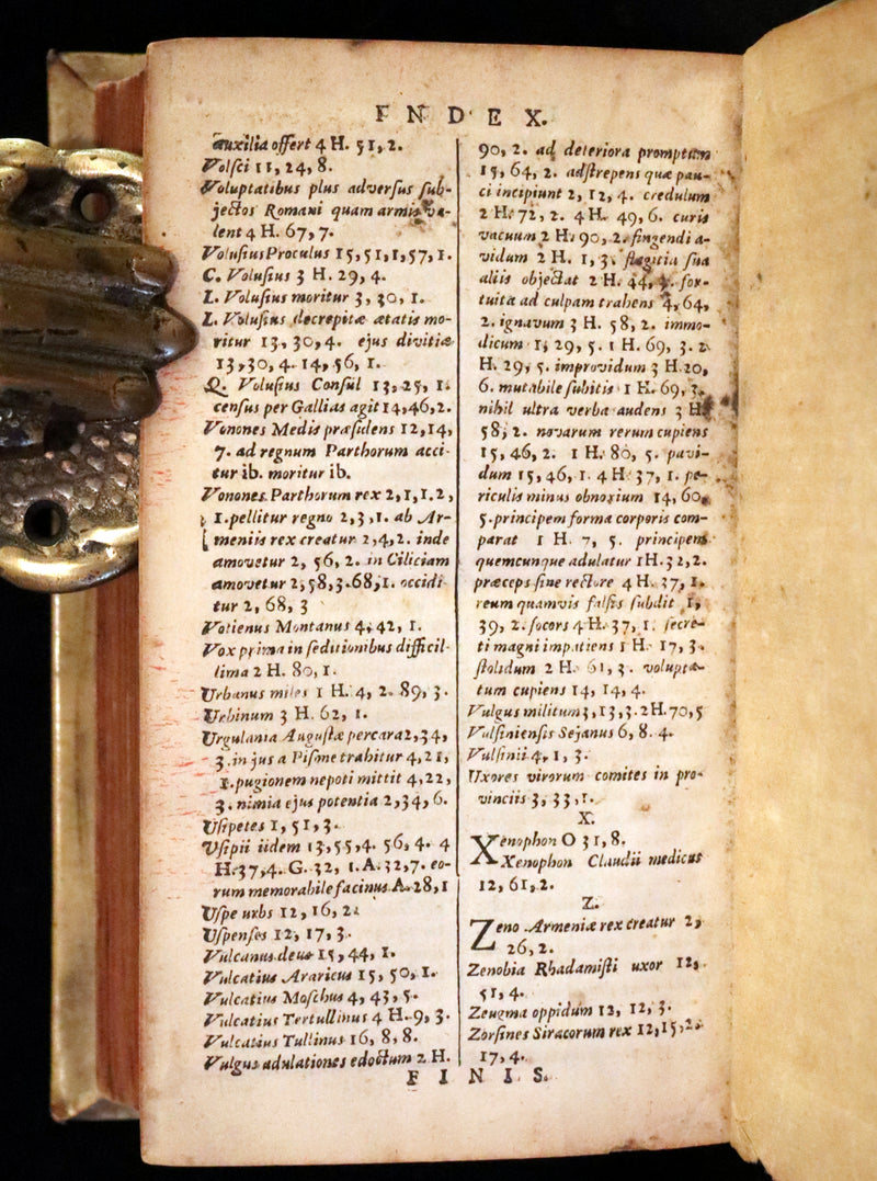 1687 Rare Latin Vellum Book - Tacitus Works on Roman Empire's Society, and Military Affairs