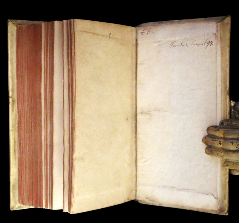 1687 Rare Latin Vellum Book - Tacitus Works on Roman Empire's Society, and Military Affairs