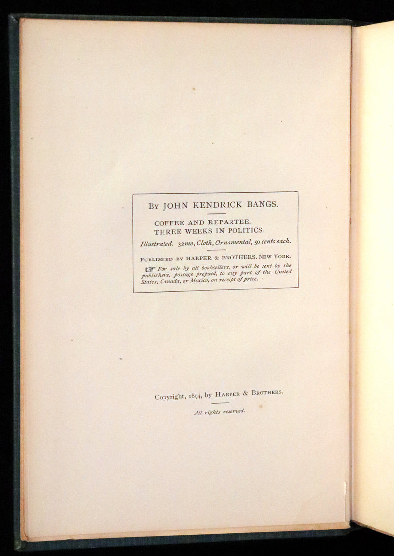 1894 Rare First Edition - The Water Ghost and other Ghost Stories by John Kendrick Bangs.