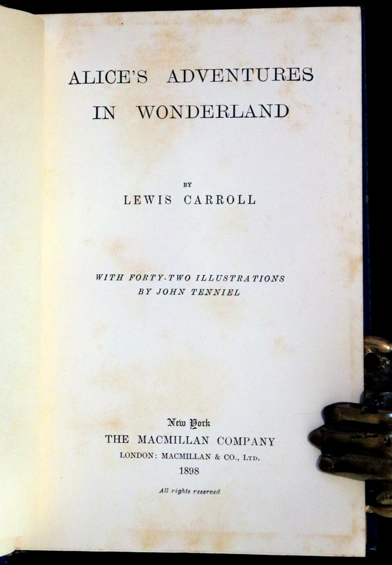 1898 Rare Edition in Blue - Alice's Adventures in Wonderland by Lewis Carroll.