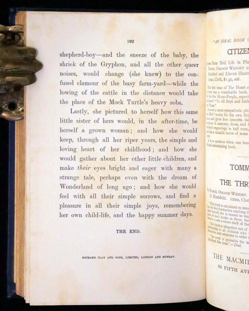 1898 Rare Edition in Blue - Alice's Adventures in Wonderland by Lewis Carroll.