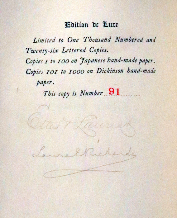 1898 Scarce First De Luxe Limited Edition - Captain January, Lighthouse Keeper and His Little Girl Signed by Laura E. Richards.