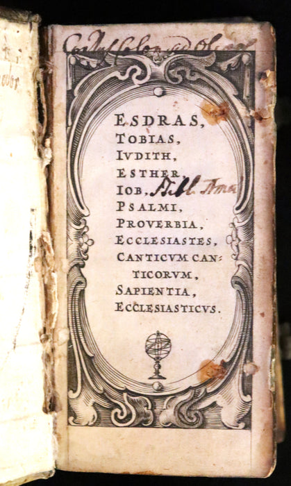 1647 Rare Latin Vellum Book - Bible,  Esdras and other Old Testament Apocrypha Books.