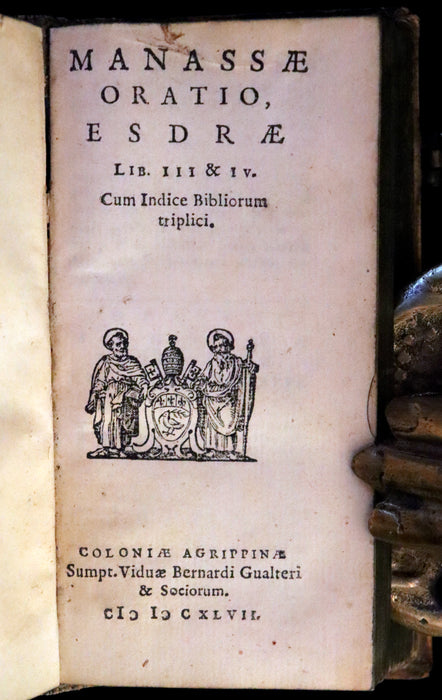 1647 Rare Latin Vellum Book - Bible,  Esdras and other Old Testament Apocrypha Books.