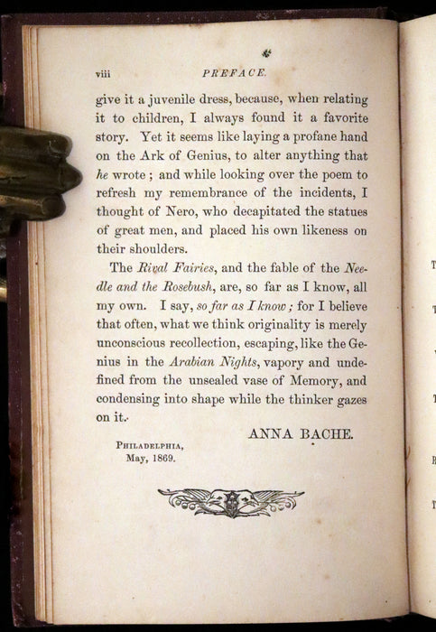 1869 Scarce First Edition ~ Legends from Fairy Land by Anna Bache.