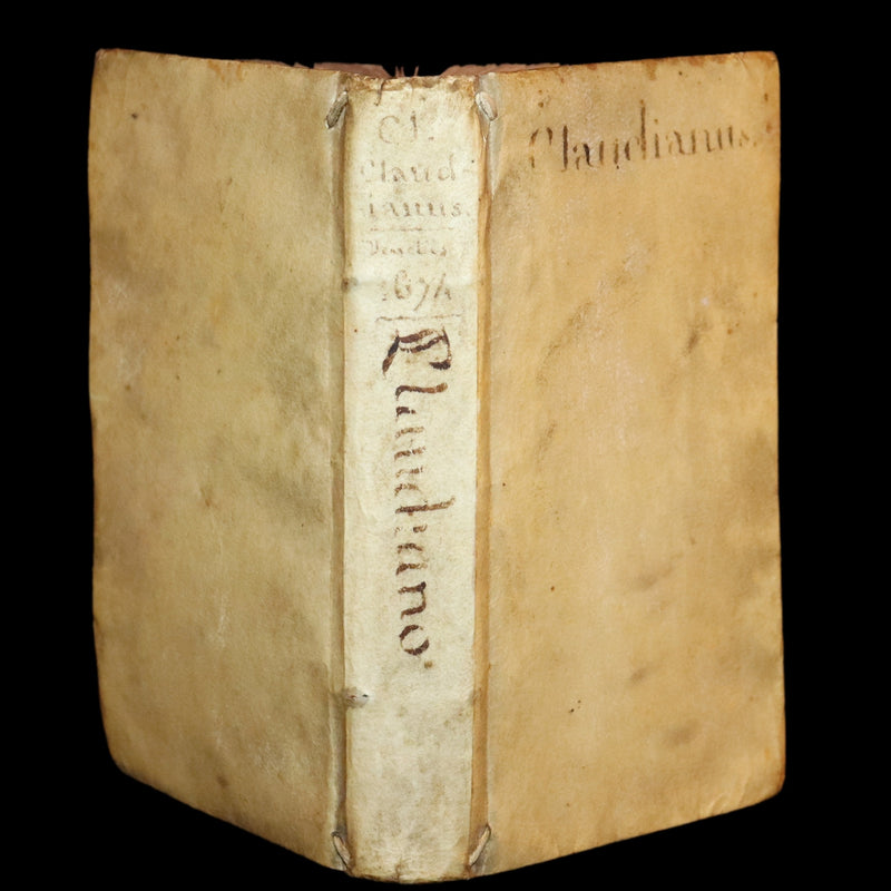 1674 Scarce Latin Vellum Book - Claudian's Latin Poetry of late antiquity - Emendatissima Poemata.