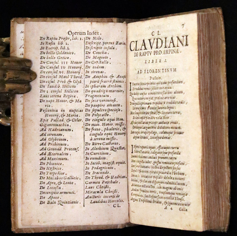 1674 Scarce Latin Vellum Book - Claudian's Latin Poetry of late antiquity - Emendatissima Poemata.