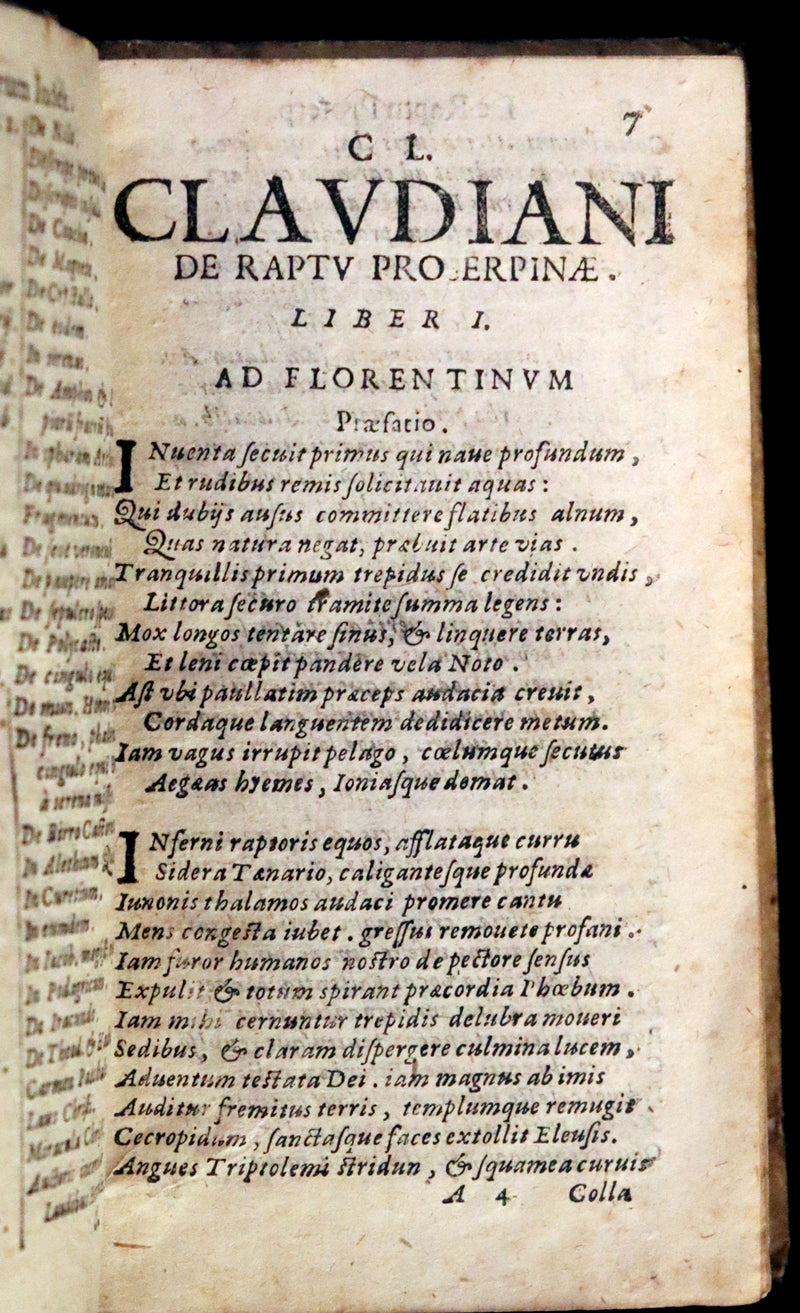 1674 Scarce Latin Vellum Book - Claudian's Latin Poetry of late antiquity - Emendatissima Poemata.