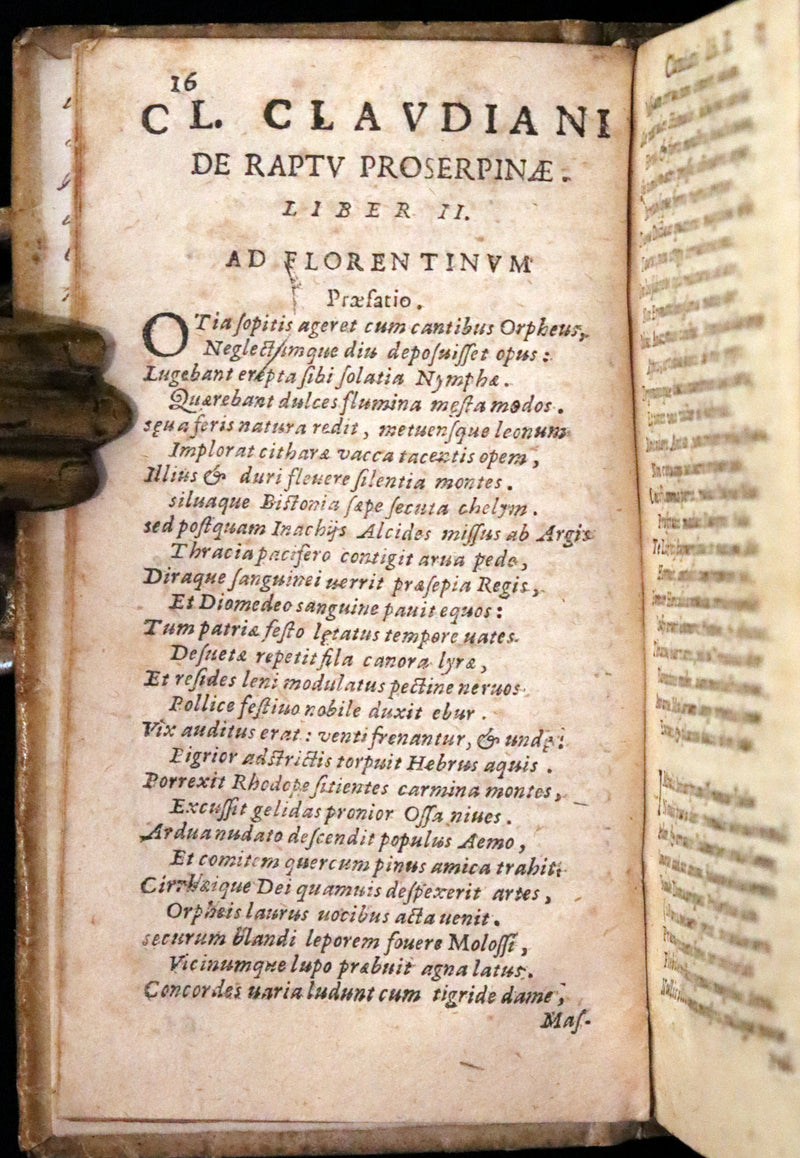 1674 Scarce Latin Vellum Book - Claudian's Latin Poetry of late antiquity - Emendatissima Poemata.