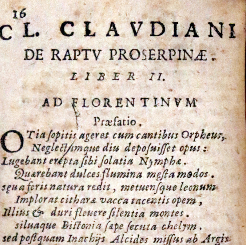1674 Scarce Latin Vellum Book - Claudian's Latin Poetry of late antiquity - Emendatissima Poemata.