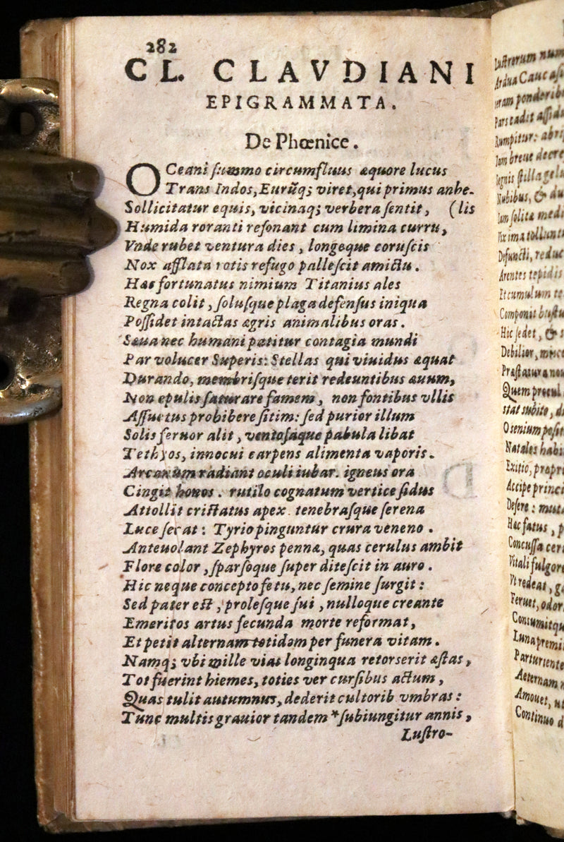 1674 Scarce Latin Vellum Book - Claudian's Latin Poetry of late antiquity - Emendatissima Poemata.