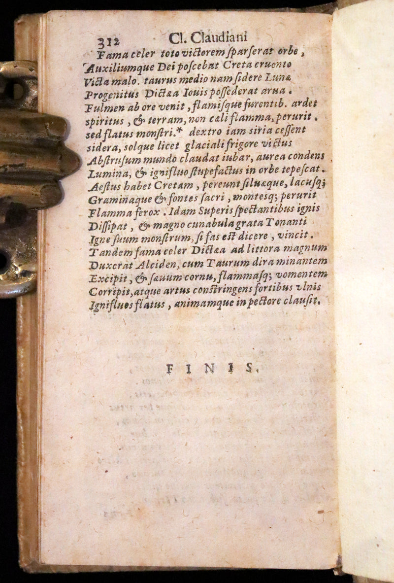 1674 Scarce Latin Vellum Book - Claudian's Latin Poetry of late antiquity - Emendatissima Poemata.