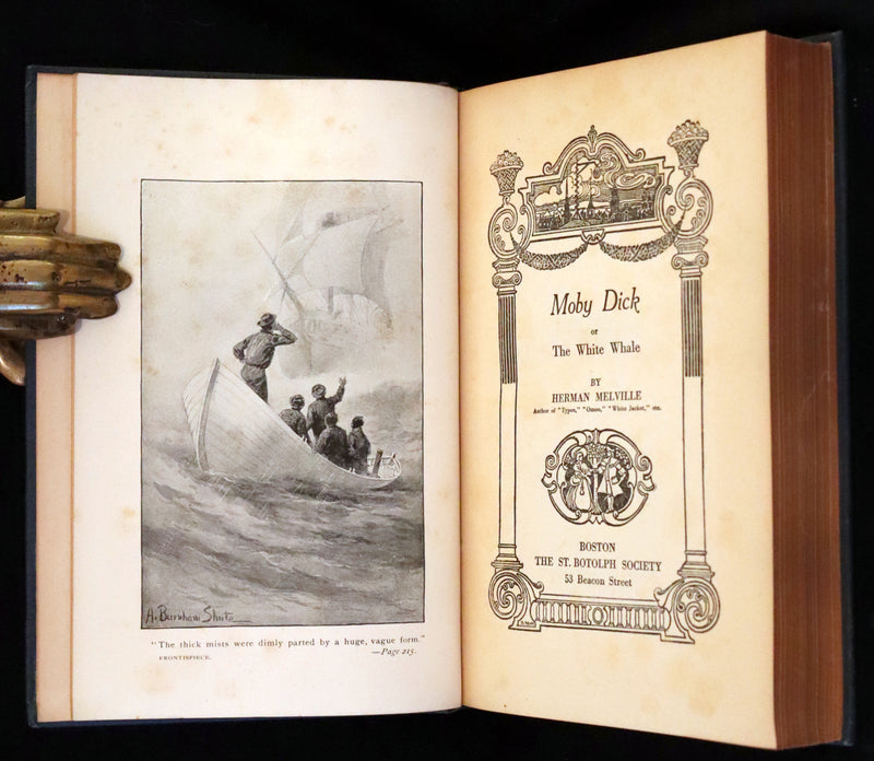 1922 Rare Book - Moby Dick, The White Whale by Herman Melville illustrated by Augustus Burnham Shute.