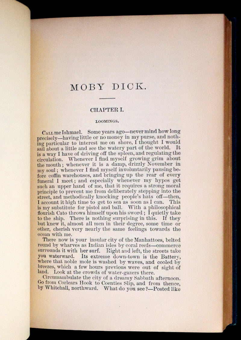 1922 Rare Book - Moby Dick, The White Whale by Herman Melville illustrated by Augustus Burnham Shute.