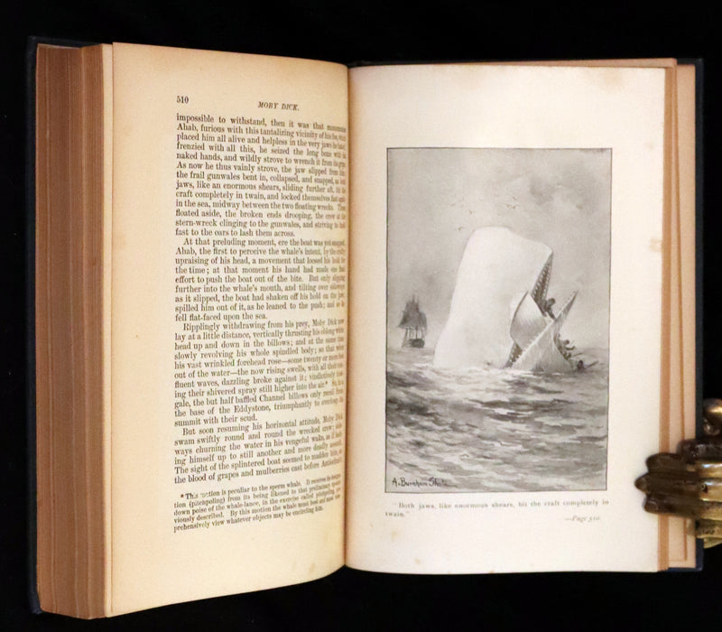 1922 Rare Book - Moby Dick, The White Whale by Herman Melville illustrated by Augustus Burnham Shute.