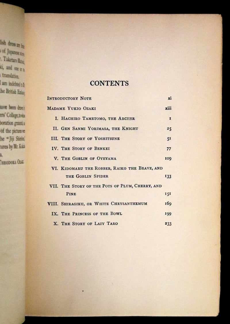 1909 First Edition - Warriors of Old Japan and Other Stories by Yei Theodora Ozak.