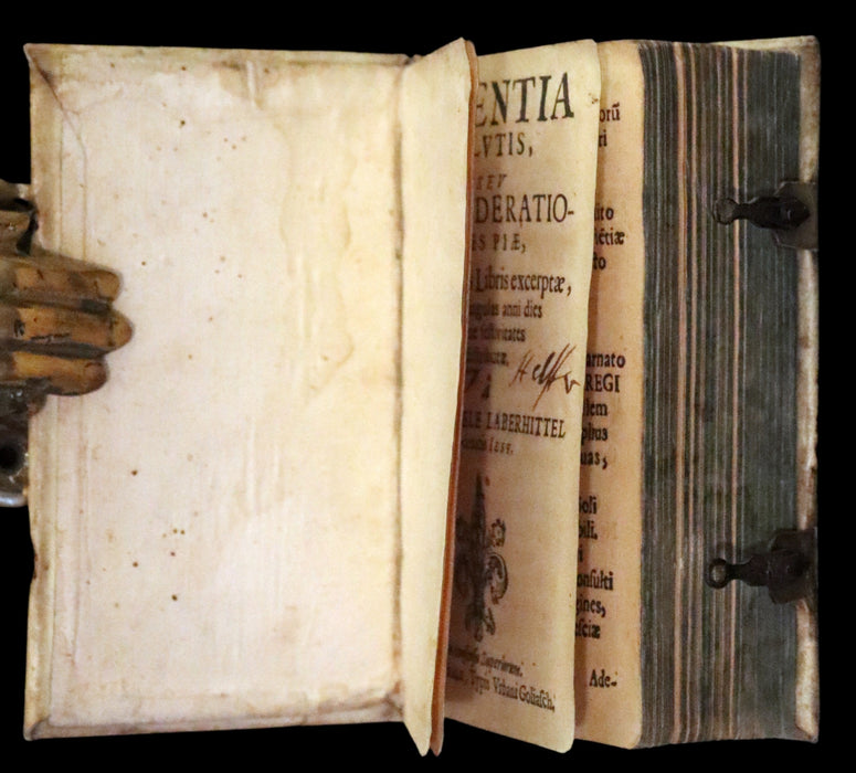 1658 Scarce Latin Vellum Book with Clasps - Jesuit Samuel Laberhittel Work, The Science of Salvation.