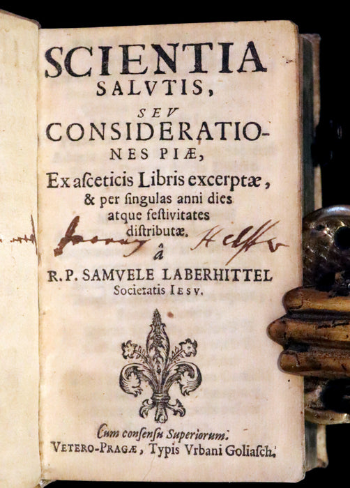 1658 Scarce Latin Vellum Book with Clasps - Jesuit Samuel Laberhittel Work, The Science of Salvation.