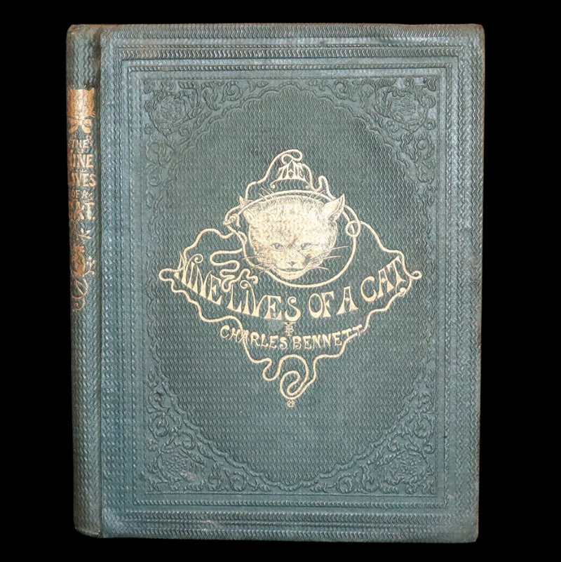 1860 Scarce First Edition - The Nine Lives of a Cat - Tale of Wonder illustrated by Charles H. Bennett.