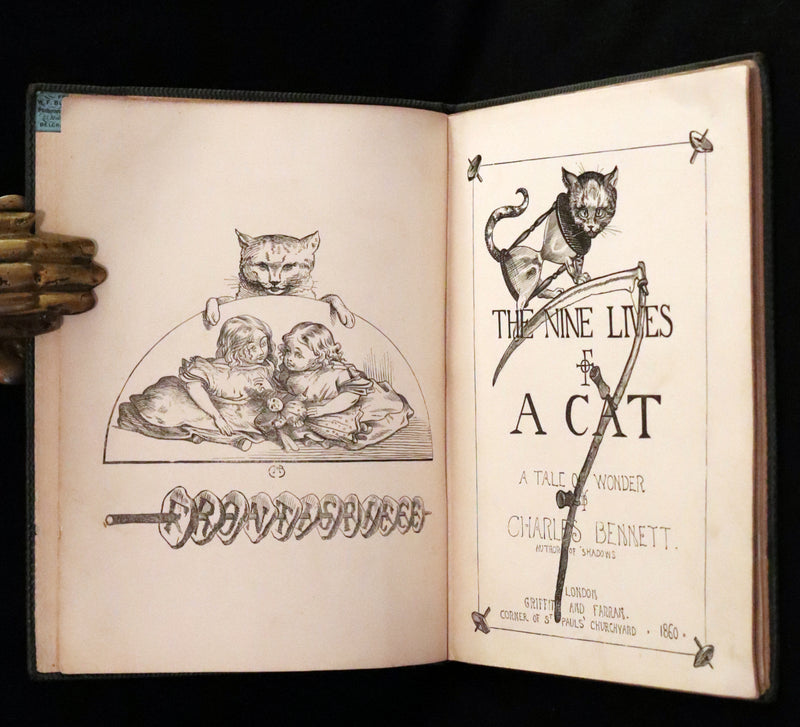 1860 Scarce First Edition - The Nine Lives of a Cat - Tale of Wonder illustrated by Charles H. Bennett.