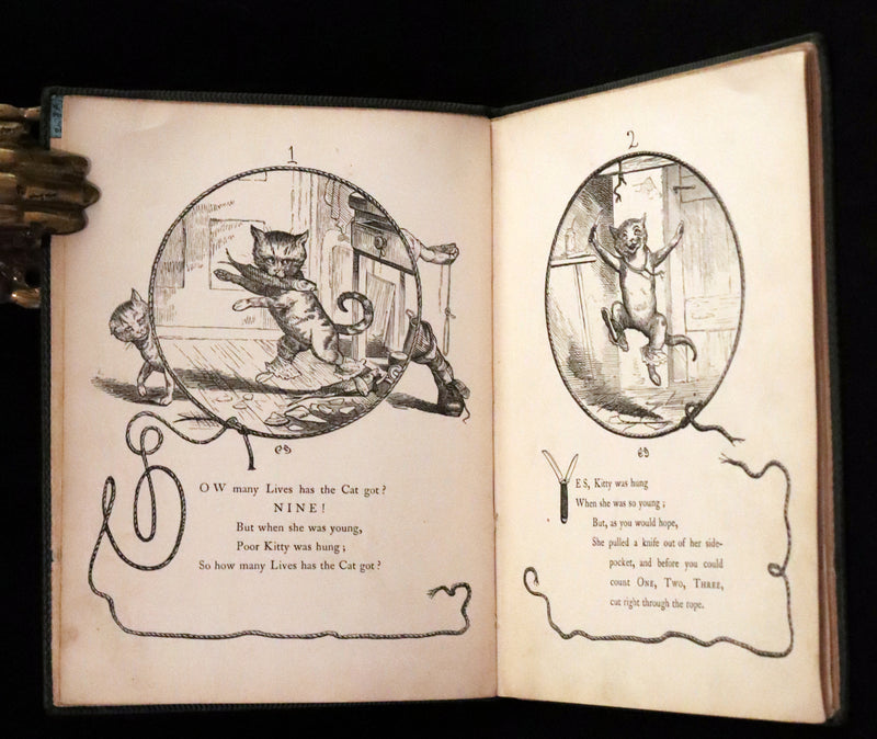 1860 Scarce First Edition - The Nine Lives of a Cat - Tale of Wonder illustrated by Charles H. Bennett.