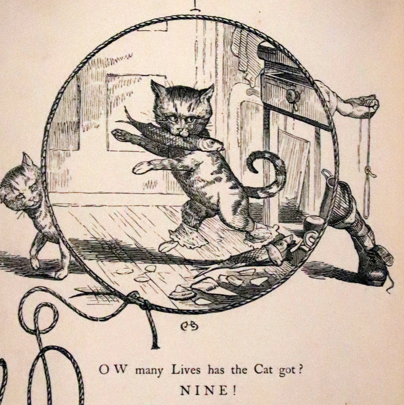 1860 Scarce First Edition - The Nine Lives of a Cat - Tale of Wonder illustrated by Charles H. Bennett.
