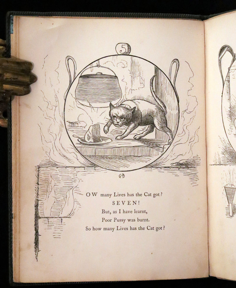 1860 Scarce First Edition - The Nine Lives of a Cat - Tale of Wonder illustrated by Charles H. Bennett.
